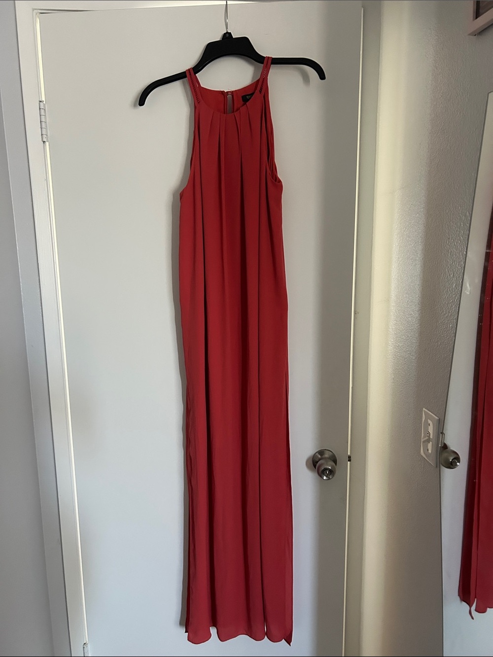 White House Black Market Red Halter Maxi Dress